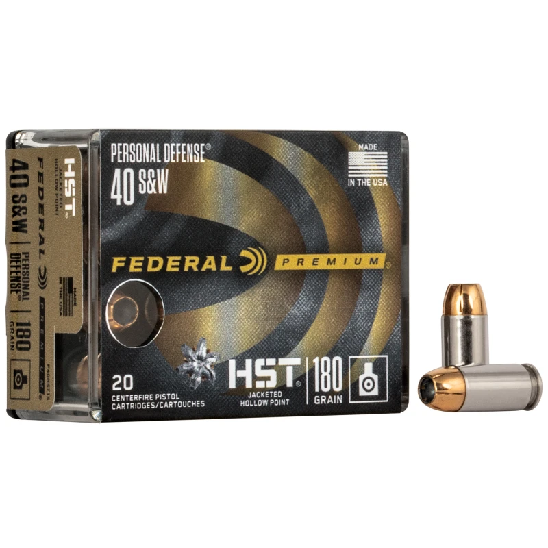 Federal, Premium HST Personal Defense 40S&W 180 Grain JHP-20 Round Box